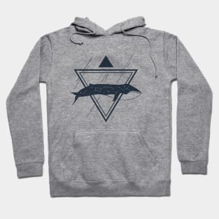 Cosmic Whale. Geometric Style Hoodie